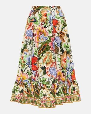 Etro Pleated Poplin Midi Skirt - Multicolor