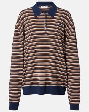 Miu Miu Polopullover Aus Schurwolle - Mehrfarbig