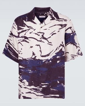 Commas Bedrucktes Hemd Aus Leinen - Lila