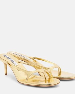 Acne Studios Metallic Leather Thong Sandals