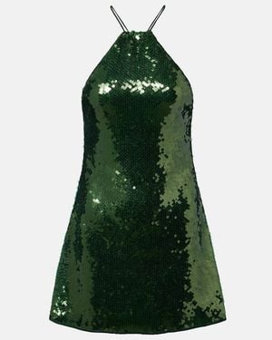 Oséree Marylin Sequined Halterneck Minidress - Green