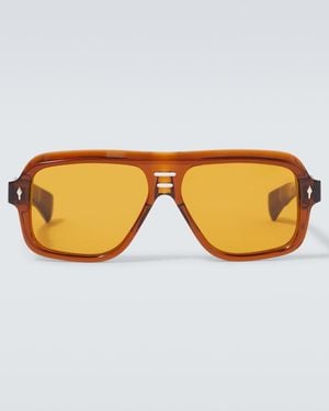 Jacques Marie Mage X Glenn Gould Fugue Aviator Sunglasses - Brown