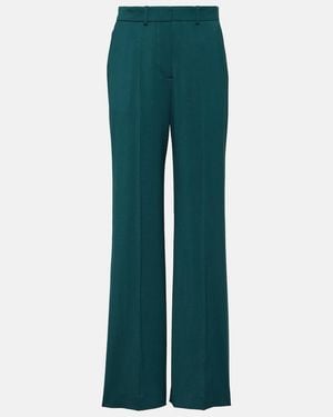 JOSEPH Morissey Mid-Rise Wool Straight Pants - Green