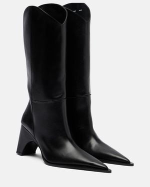 Coperni Bridge Leather Cowboy Boots - Black