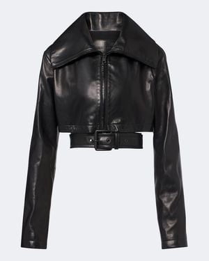 Balenciaga Cropped-Lederjacke - Schwarz