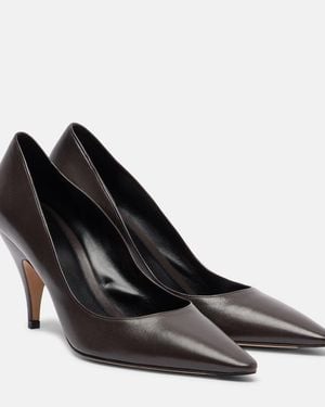 The Row Liisa 80 Leather Court Shoes - Brown