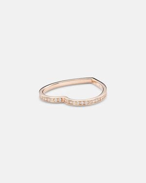 Repossi Bague Antifer En Or Rose 18 Ct (750/1000) Et Diamants - Blanc