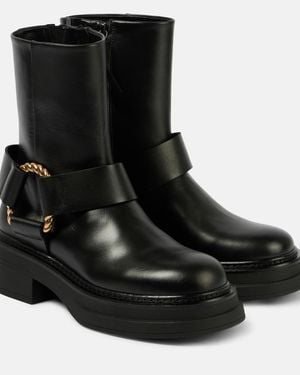 Dorothee Schumacher Chic Sophistication Leather Combat Boots - Black
