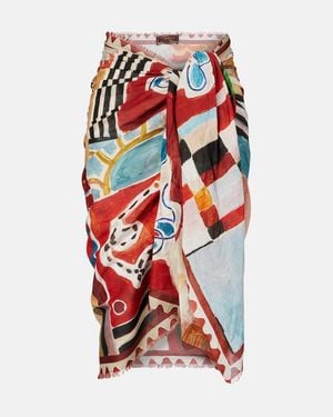 ALÉMAIS X Lrnce Michelle Printed Cotton Beach Cover-Up - Red