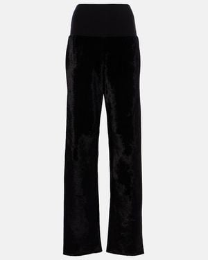Alaïa Velvet Straight Pants - Black