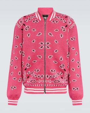 Alanui Bandana Jacquard Cotton Bomber Jacket - Pink