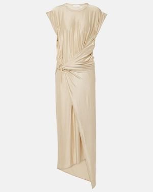 Rabanne Draped Asymmetric Urania Midi Dress - Natural