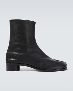 Maison Margiela Tabi Leather Ankle Boots - Black
