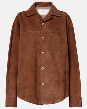 Ami Paris Suede Overshirt - Brown
