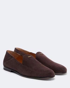 Tod's Loafers Aus Veloursleder - Braun