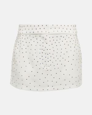 Alex Perry Carling Embellished Crepe Miniskirt - White
