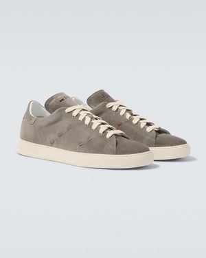 Kiton Sneakers Aus Veloursleder - Grau