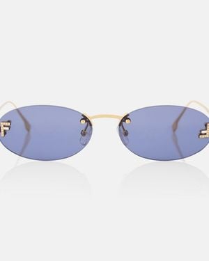 Fendi First Crystal Embellished Sunglasses - Blue