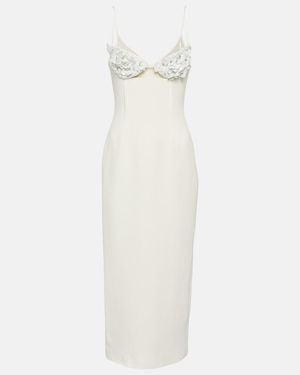 David Koma Embellished Cady Midi Dress - White