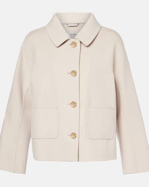 Max Mara Sogno Double-Breasted Virgin Wool Jacket - Natural