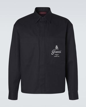 Gucci Logo Cotton Shirt - Blue