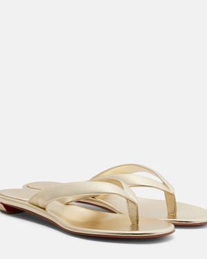 Christian Louboutin Sandalen Miss Z Aus Metallic-Leder - Natur