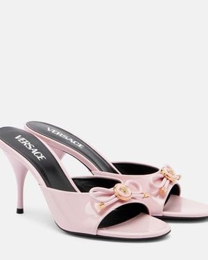 Versace Opera 85 Patent Leather Mules - Pink