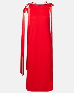 Simone Rocha Bow-Detail Jersey Midi Dress - Red