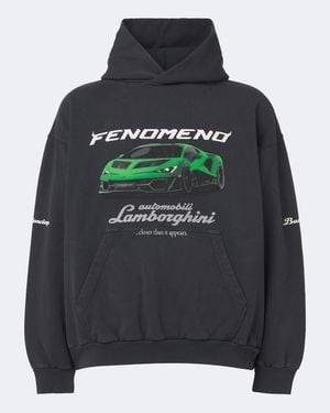 Balenciaga X Lamborghini Hoodie Aus Baumwoll-Jersey - Grau