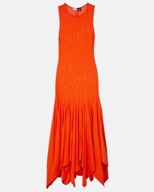 Loewe Paula's Ibiza Pointelle Cotton Jersey Maxi Dress - Red