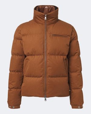 Moncler Veste Doudoune En Coton - Marron
