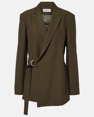 Loewe Blazer Aus Wolle - Grün