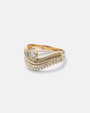 STONE AND STRAND Anjelica 14Kt Ring With Diamonds - White