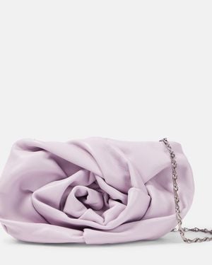 Burberry Rose Leather Clutch - Purple
