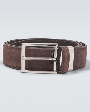 Canali Guertel Aus Veloursleder - Braun