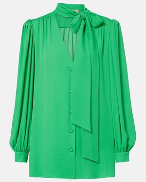 Valentino Schluppenbluse Aus Seiden-Georgette - Grün