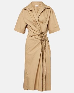 Dries Van Noten Cotton Wrap Dress - Natural