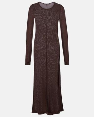 Lemaire Semi-Sheer Crepe Maxi Dress - Brown