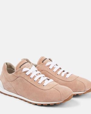Brunello Cucinelli Monili Suede Sneakers - Pink
