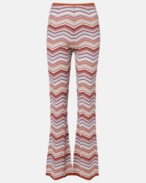 RIXO London Boni Chevron Cotton Flared Trousers