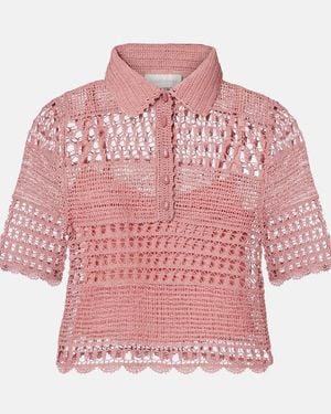 Zimmermann Wanderlust Crochet Cotton-Blend Top - Pink