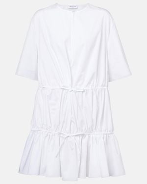 Alaïa Tiered Cotton Minidress - White