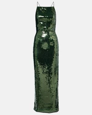 Oséree Marylin Sequined Maxi Dress - Green