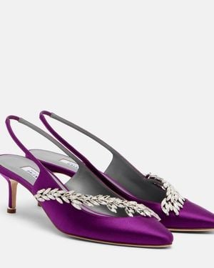 Balenciaga X Manolo Blahnik Slingback-Pumps Aus Satin - Lila