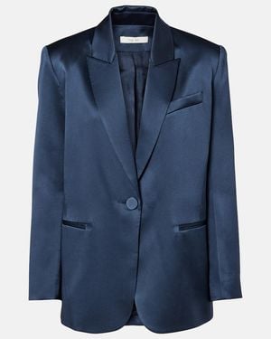 The Sei Oversized Silk Blazer - Blue