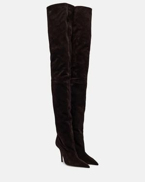 Paris Texas Jessica 105 Suede Over-The-Knee Boots - Black