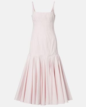 Jacquemus Agave Pleated Cotton Poplin Midi Dress - Pink