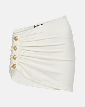 Balmain Off- Draped Button Sarong Cover-Up - Natural