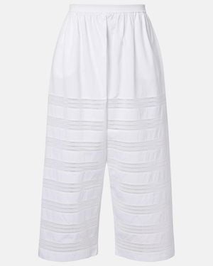 Alaïa Cotton Poplin Wide-Leg Culottes - White