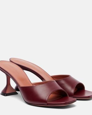 AMINA MUADDI Lupita 70 Leather Mules - Red